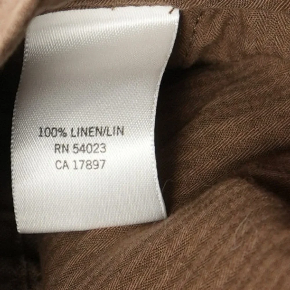 Banana Republic Linen Wide Leg Relaxed Pants Womens 38x30 Brown Trousers